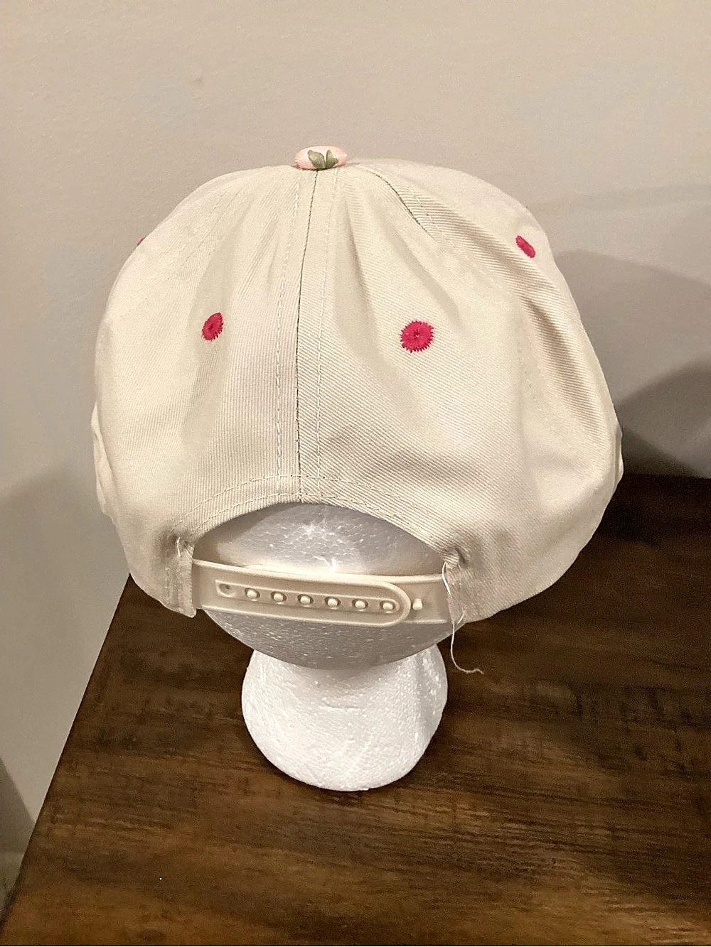 Floral Cool Mom’s Club Baseball Cap in Cream & Pink Floral - Picture 4 of 4